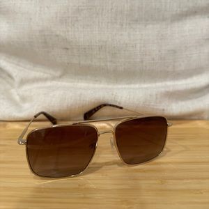 Rag & Bone gold square sunglasses